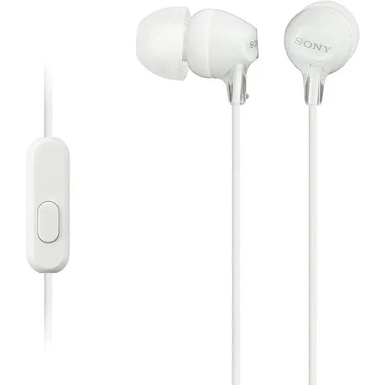 Sony Lightweight In-Ear Headphones with Mic (White)