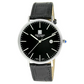 Steinhausen Men’s Burgdorf Stainless Steel Black Leather