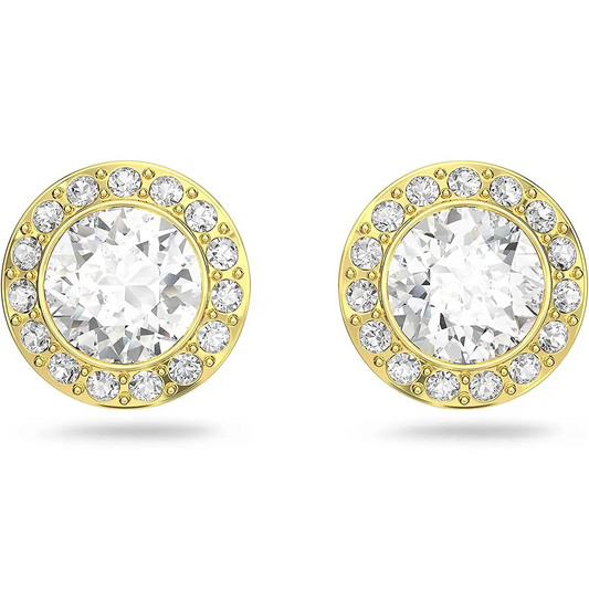 Swarovski Angelic Gold Tone White Crystals Stud Earrings