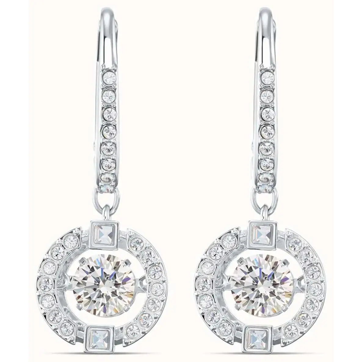 Swarovski Sparkling Dance Rhodium Plated White Crystals Drop