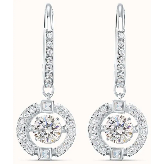 Swarovski Sparkling Dance Rhodium Plated White Crystals Drop