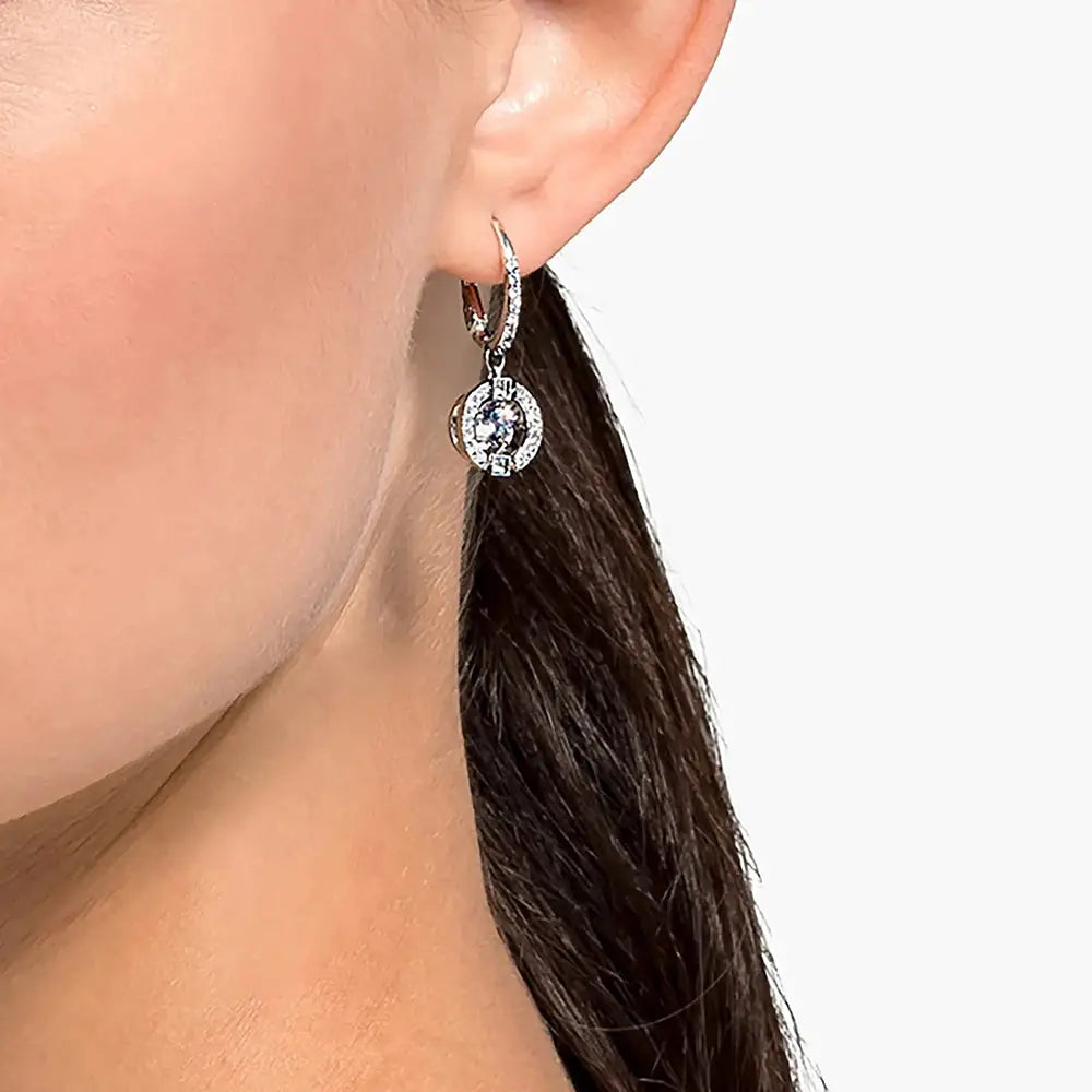 Swarovski Sparkling Dance Rhodium Plated White Crystals Drop