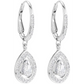 Swarovski Women’s Angelic Rhodium Plated Clear Crystal Drop