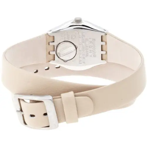 Swatch Cuepli Beige Dial Stainless Steel Leather Strap
