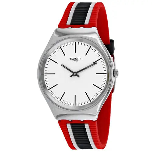 Swatch Men’s Skinflag Stainless Steel Silicone Watch SYXS114
