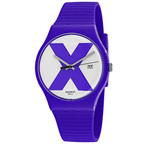 Swatch Men’s XX-rated 30m Plastic Purple Silicone Watch