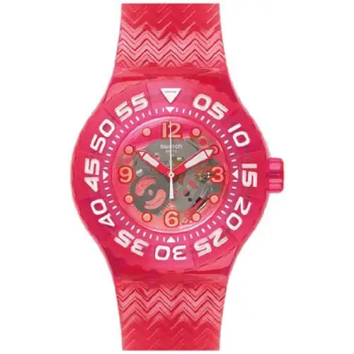 Swatch Women’s Deep Berry Swiss Quartz Red Band Watch