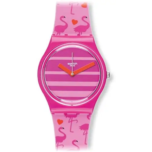 Swatch Women’s Miami Peach Pink Plastic/Silicone Watch GP144