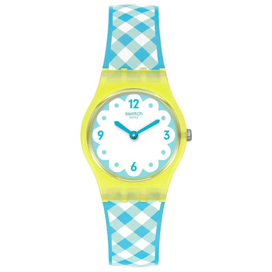 Swatch Women’s Picmika Quartz Yellow Plastic/Checkered
