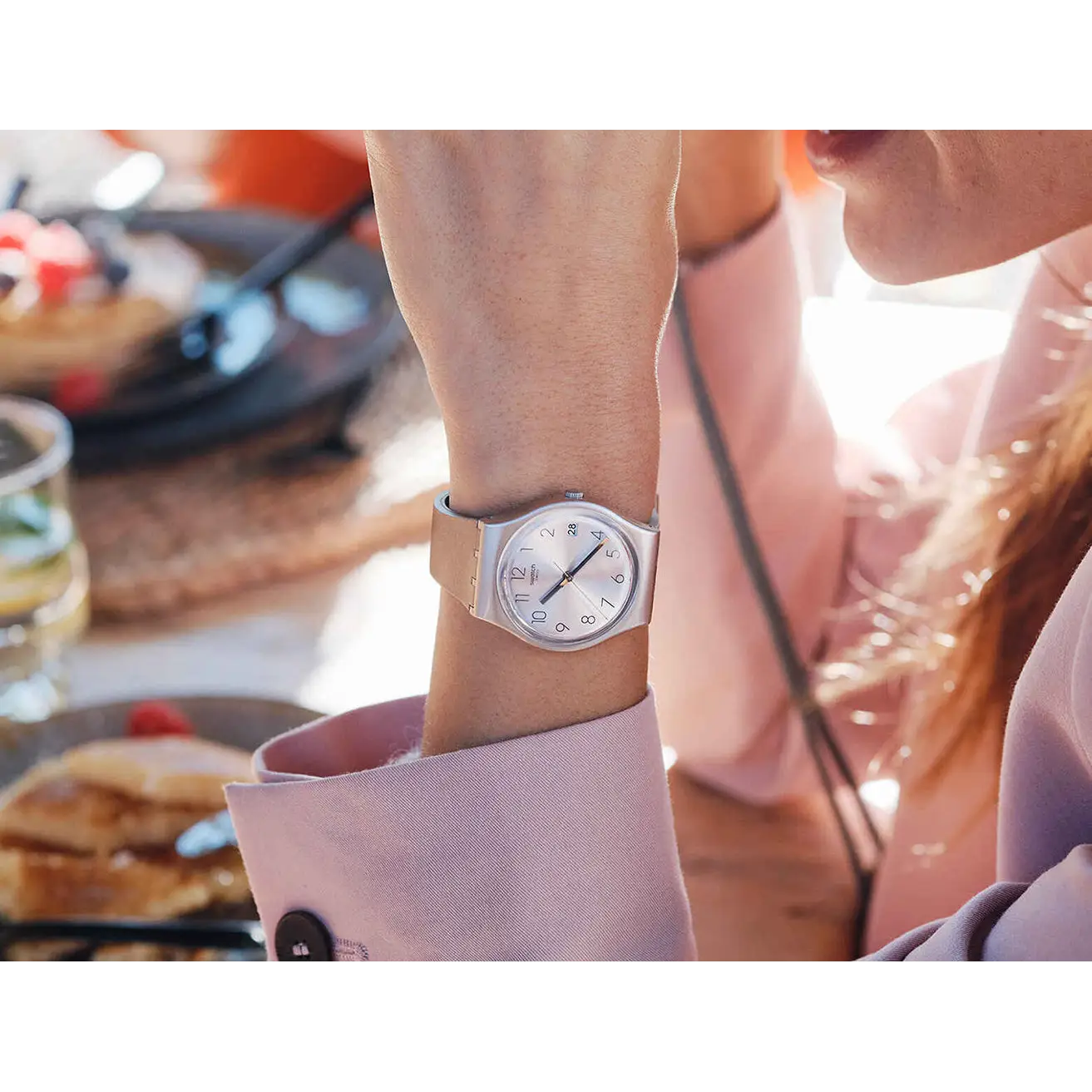 Swatch Women’s Pink Baya Quartz Pink Plastic/Silicone Watch
