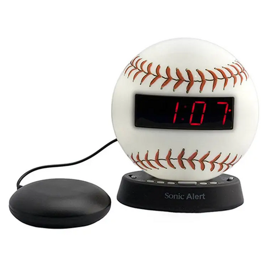 The Sonic Glow Baseball Alarm Clock Sonic Bomb Bed Shaker