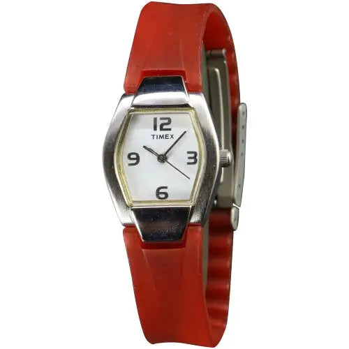 Timex Kids Red Rubber band white dial analog watch - Watches
