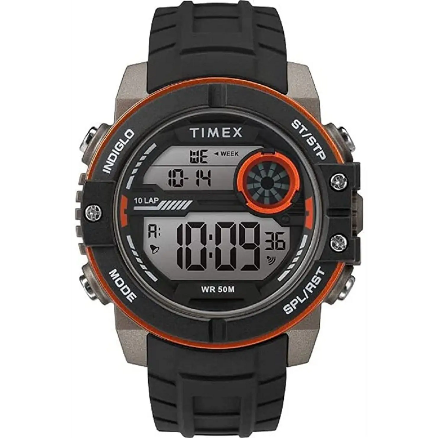 Timex Men’s DGTL Quartz Dual Time Black Silicone Watch