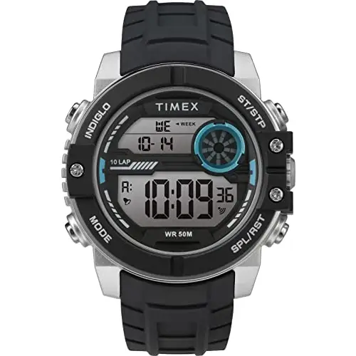 Timex Men’s DGTL Sphere 45 mm Chrono Watch Blue/Silver Strap