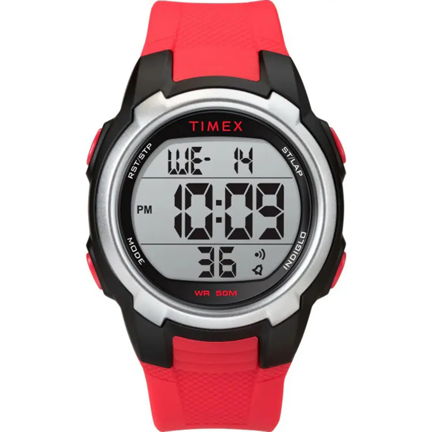 Timex Men’s Digital Quartz 150 Lap Memory Black/Red Resin