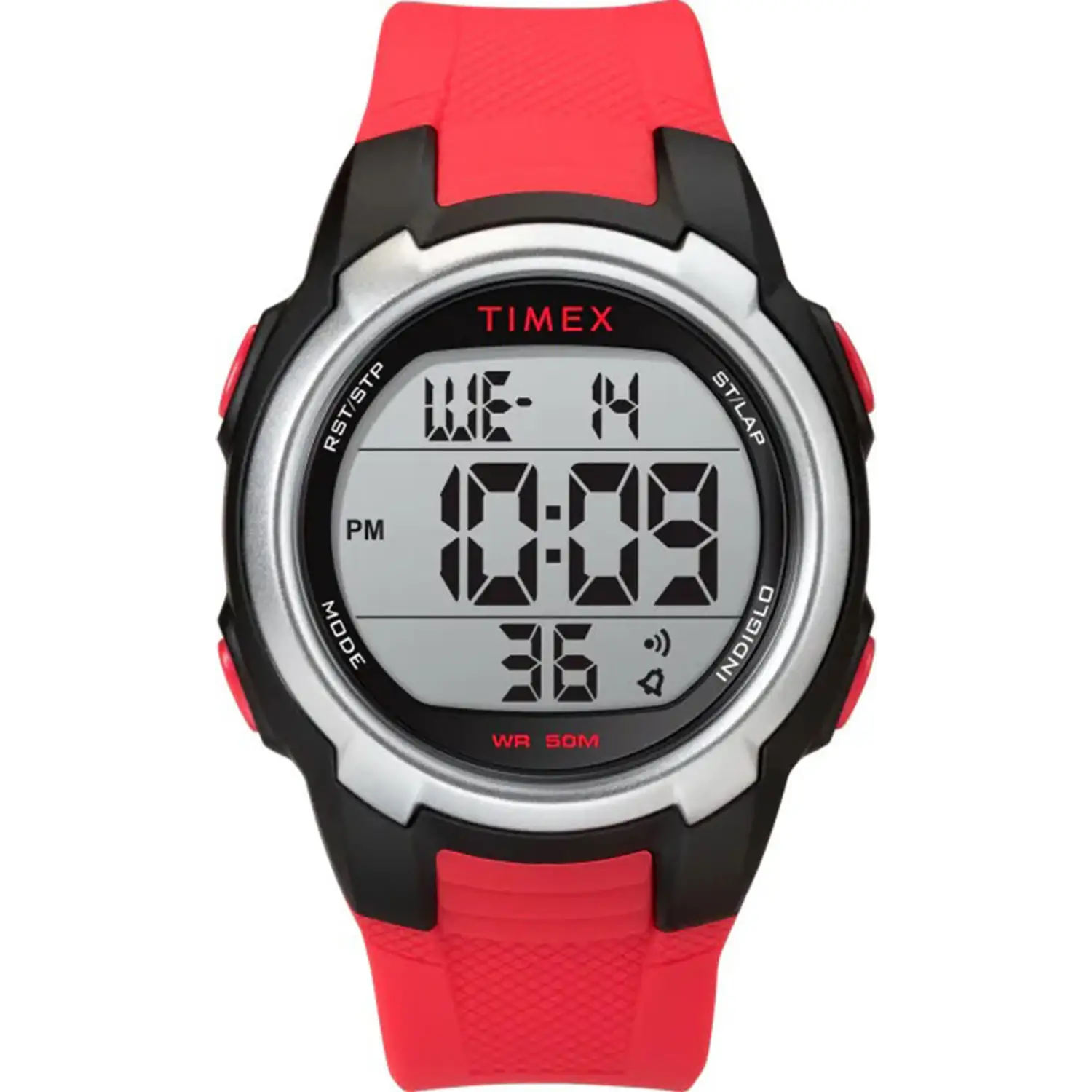Timex Men’s Digital Quartz 150 Lap Memory Black/Red Resin