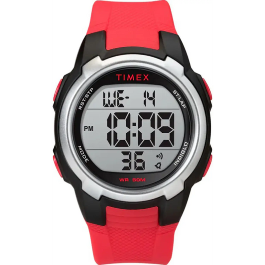 Timex Men’s Digital Quartz 150 Lap Memory Black/Red Resin