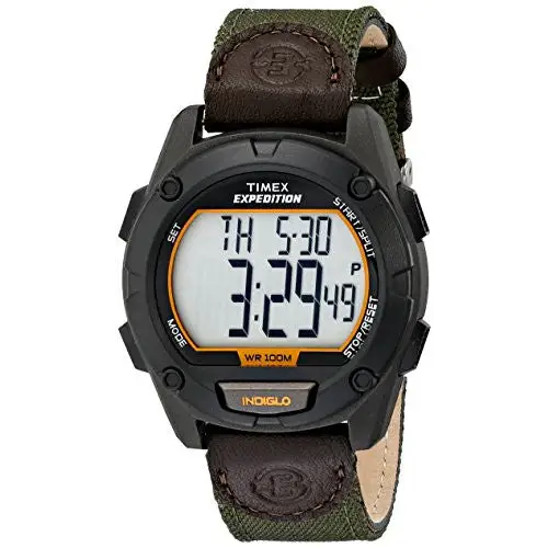 Timex Men’s Expedition Indiglo Light Digital Green Nylon &
