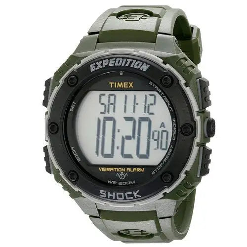 Timex Men’s Expedition Shock XL Vibrating Alarm Green Resin