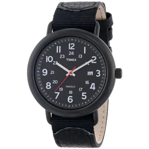 Timex Unisex T2P0149J Casual Black Slip-Thru Strap Watch -