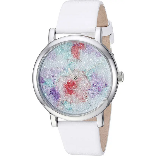 Timex Women’s Crystal Bloom Swarovski Brass Case/White