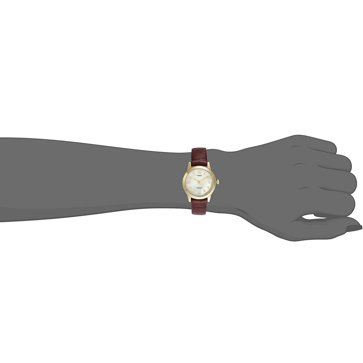Timex Women’s Essex Avenue MOP Gold Tone Brass/Brown Leather