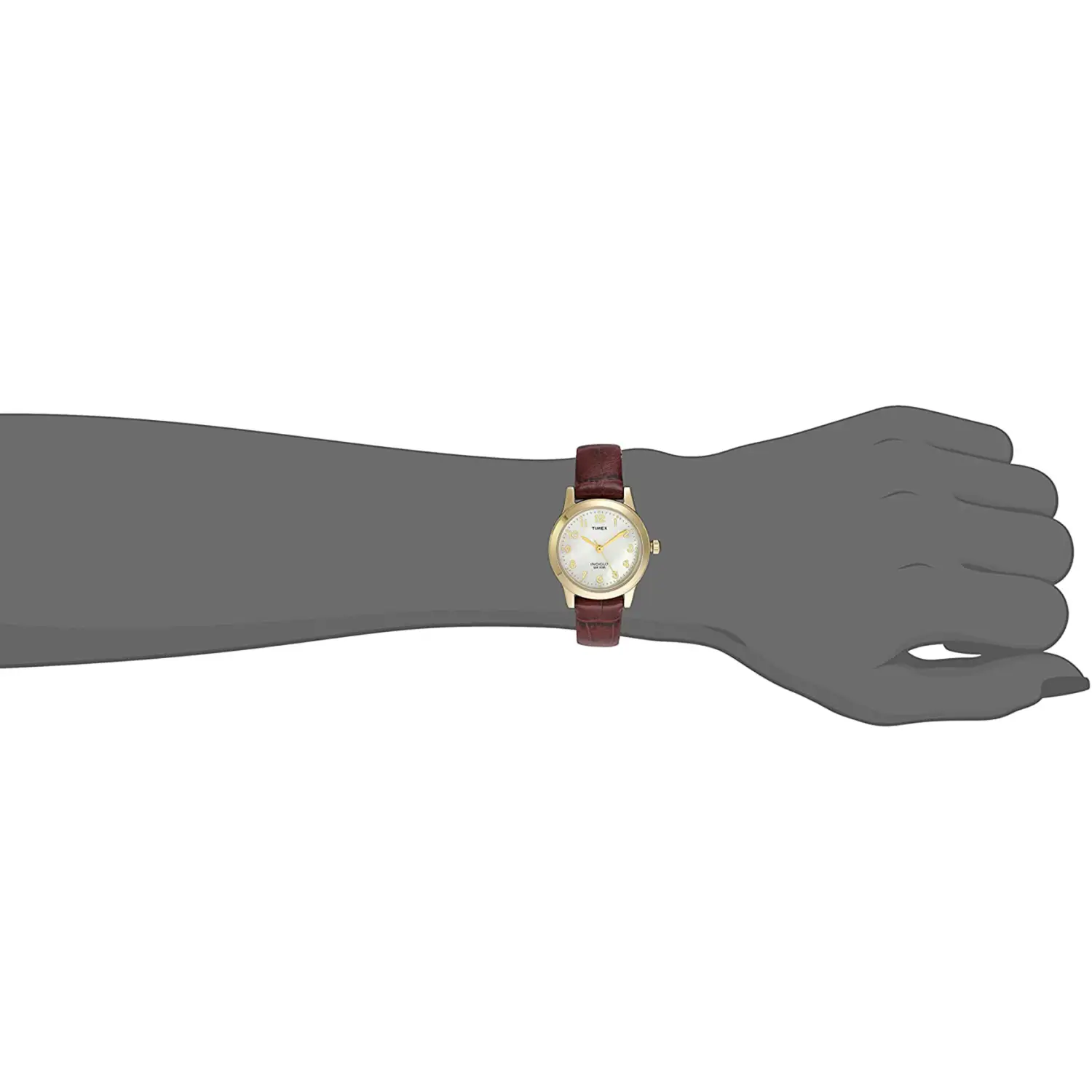 Timex Women’s Essex Avenue MOP Gold Tone Brass/Brown Leather