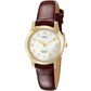 Timex Women’s Essex Avenue MOP Gold Tone Brass/Brown Leather