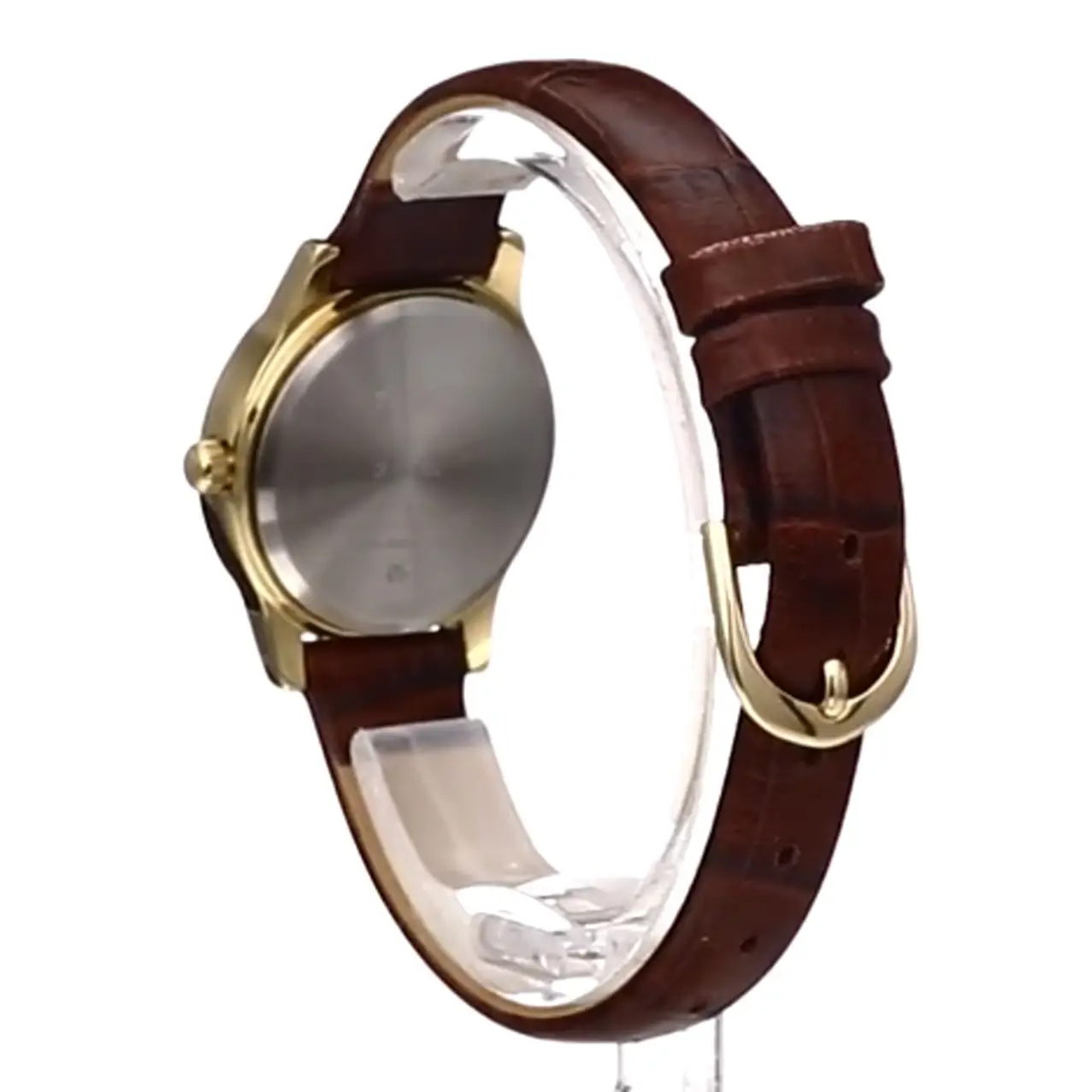 Timex Women’s Essex Avenue MOP Gold Tone Brass/Brown Leather