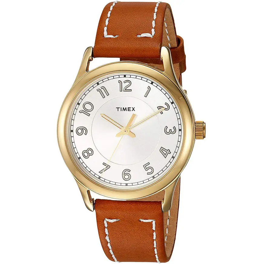 Timex Women’s New England Brass Case/Brown Leather Watch