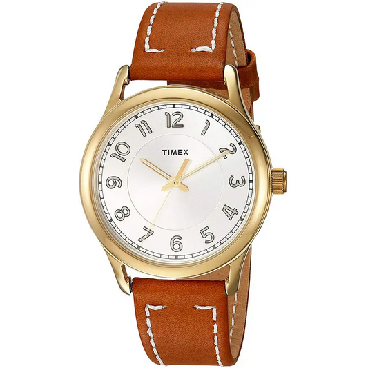 Timex Women’s New England Brass Case/Brown Leather Watch