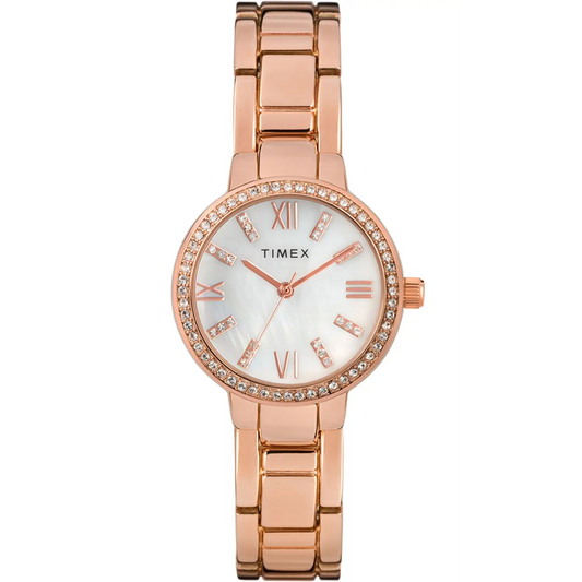 Timex Women’s Quartz MOP Rose Gold Tone Brass/Stainless