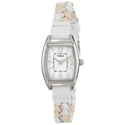 Timex Women’s T2N7649J Weekender Shaped Case White & Tan