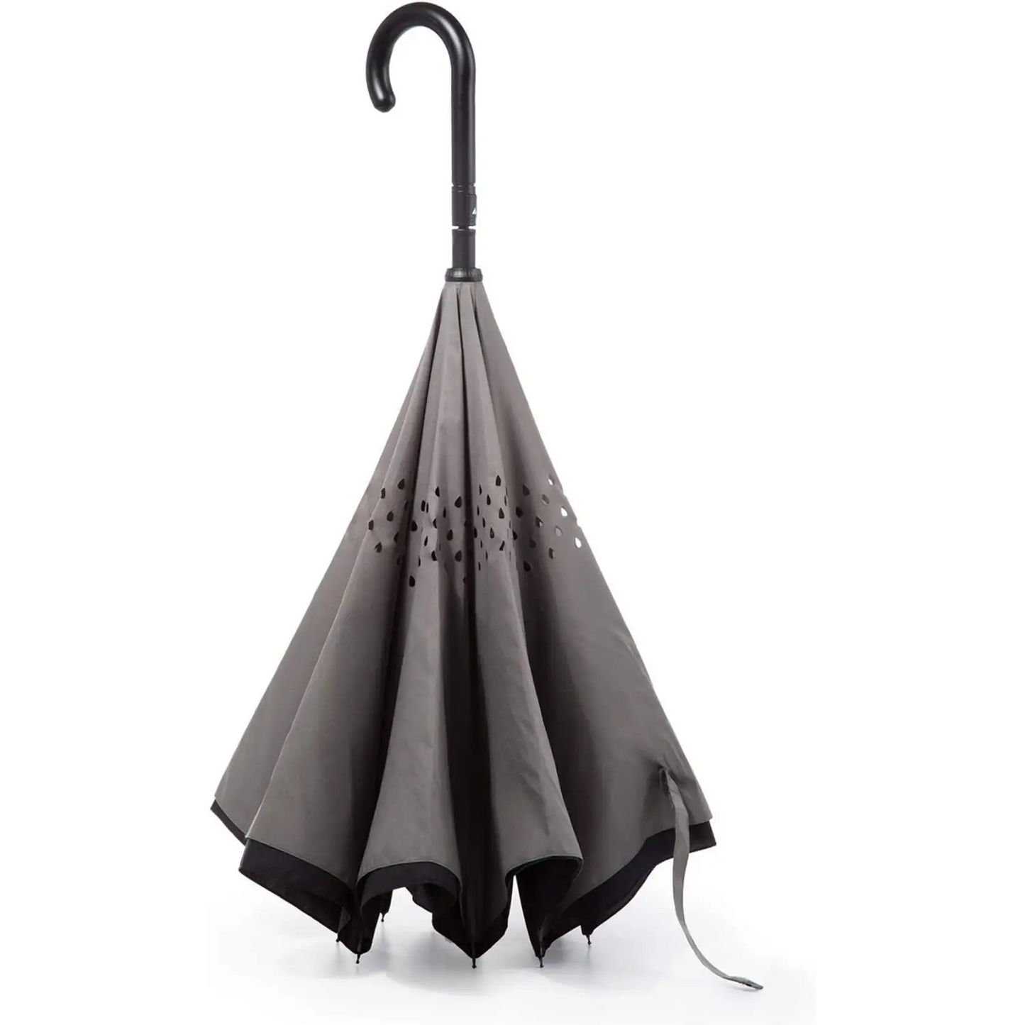 Totes InBrella Reverse Auto Close Umbrella (Black/Grey) 0901