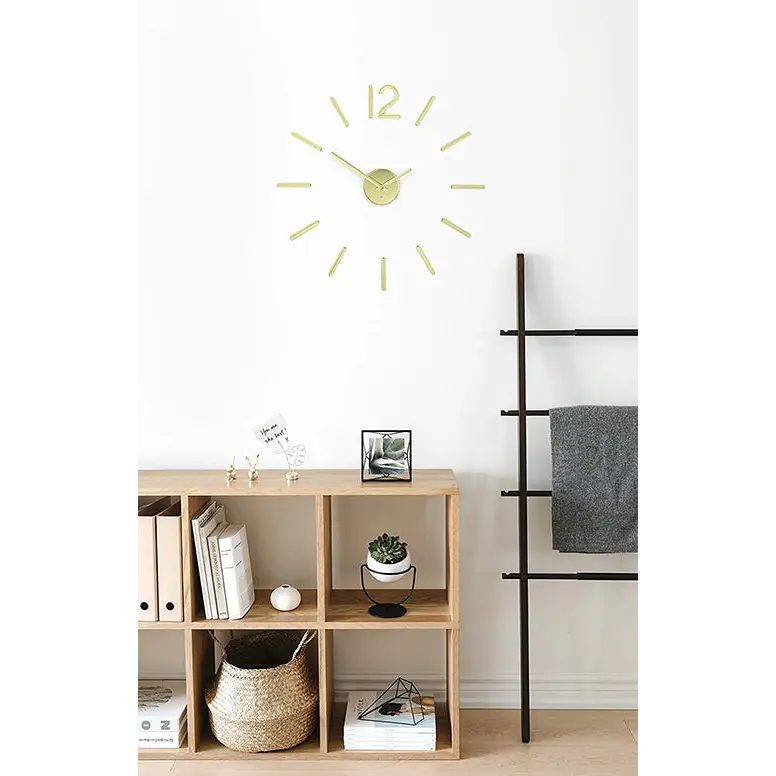 Umbra Blink DIY Wall Mounted Quiet Sweep Clock (Brass)
