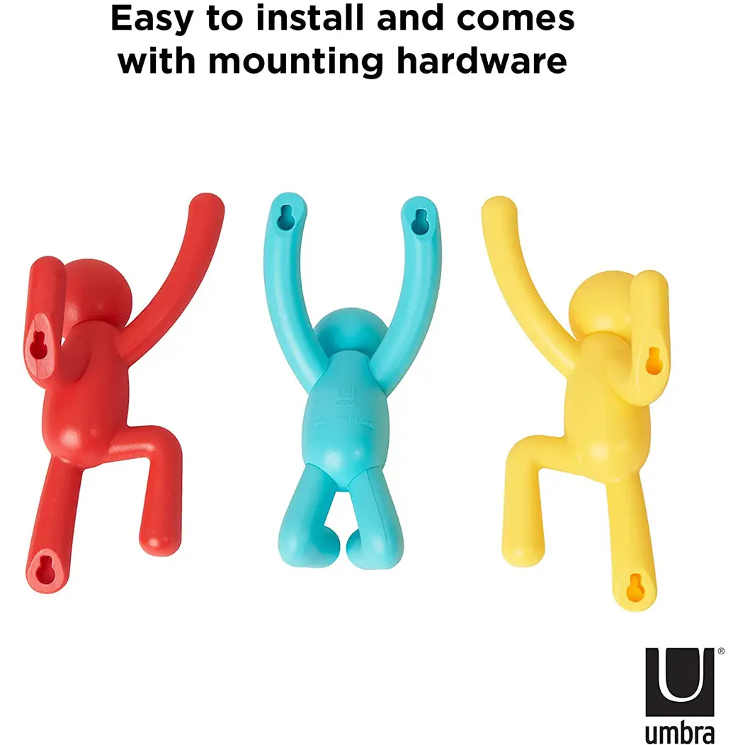 Umbra Buddy Wall Hook (3-pcs Assorted Colors) 318165-022 -