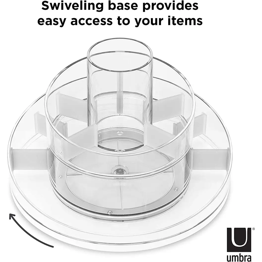 Umbra Cascada Rotating Base Acrylic Cosmetic Orgnizer