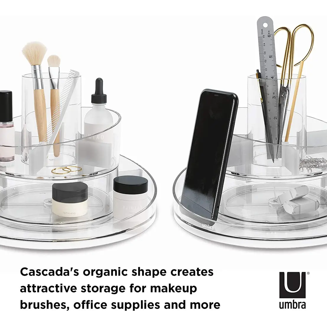 Umbra Cascada Rotating Base Acrylic Cosmetic Orgnizer