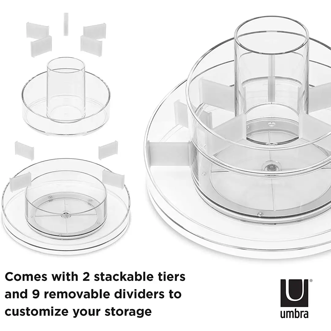 Umbra Cascada Rotating Base Acrylic Cosmetic Orgnizer