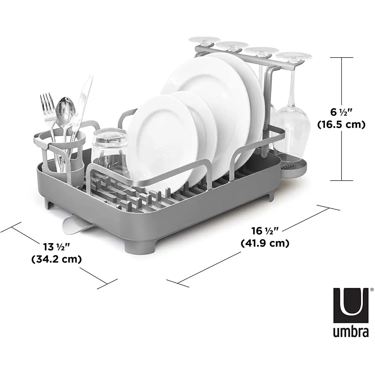 Umbra Holster 15-Plate Capacity Molded Plastic Dish Rack