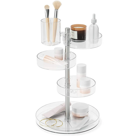 Umbra Pirouette Cosmetic Acrylic Organizer (Clear Nickel)