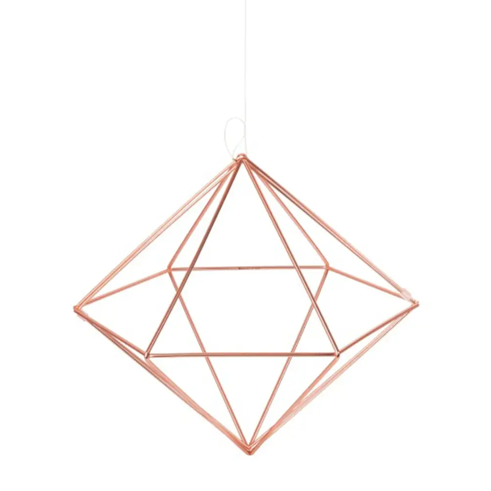  Umbra Prisma Wall Décor – Modern Geometric Wall Sculptures,  Decorate your Wall With Modern Metallic Wire Shapes, Table top Décor,  Ceiling Décor, Set of 6, Matte Brass, Model Number: 470520-221 