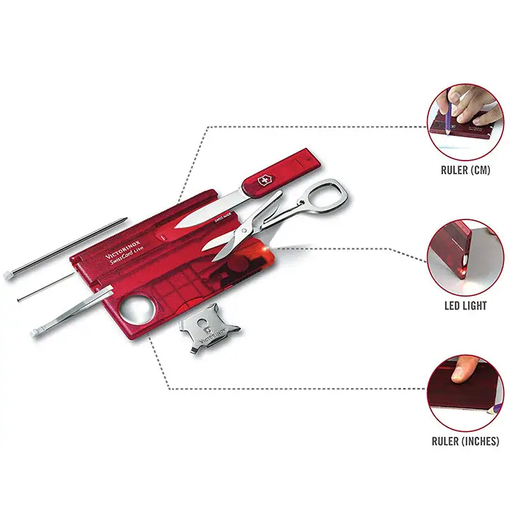 Victorinox SwissCard Lite with 13 Functions (Rubin