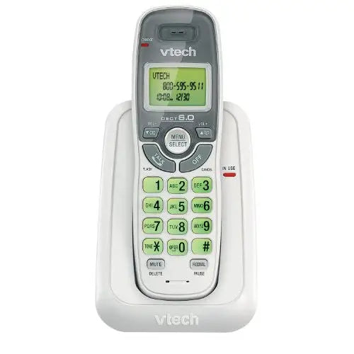 VTECH CS6114 DECT 6.0 Cordless Phone White/Grey 1 Handset -