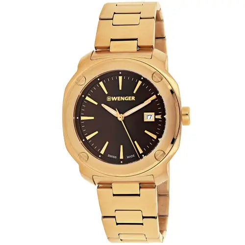 Wenger Men’s Edge Index 100m Rose Gold Tone Stainless Steel