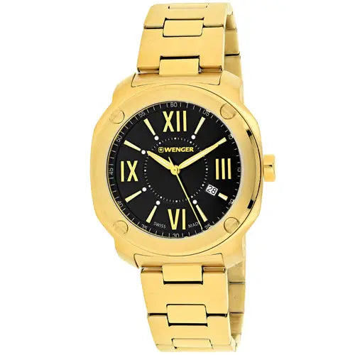 Wenger Men’s Edge Romans Quartz 100m Gold Tone Stainless