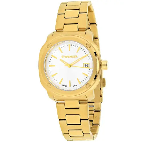 Wenger Women Edge Index Quartz 100m Gold Tone Stainless