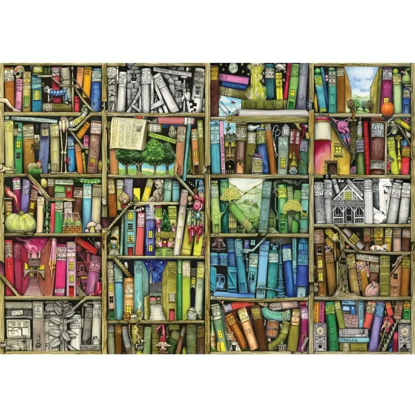 Wentworth Bookshelf 250 Piece Wooden Puzzle with Wood Shaped