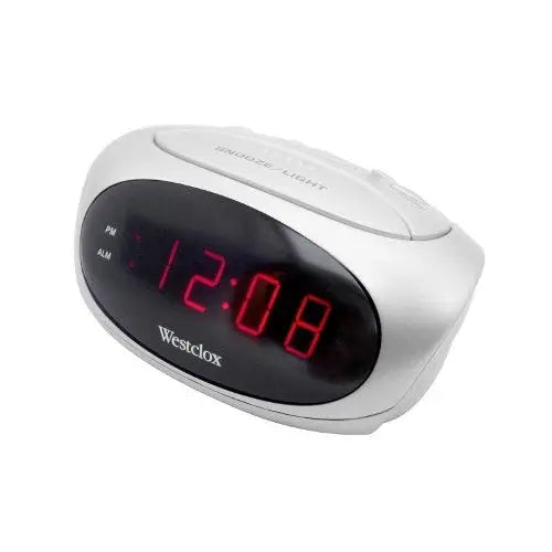 Westclox 0.6 LED Display Super Loud Alarm Snooze White Alarm