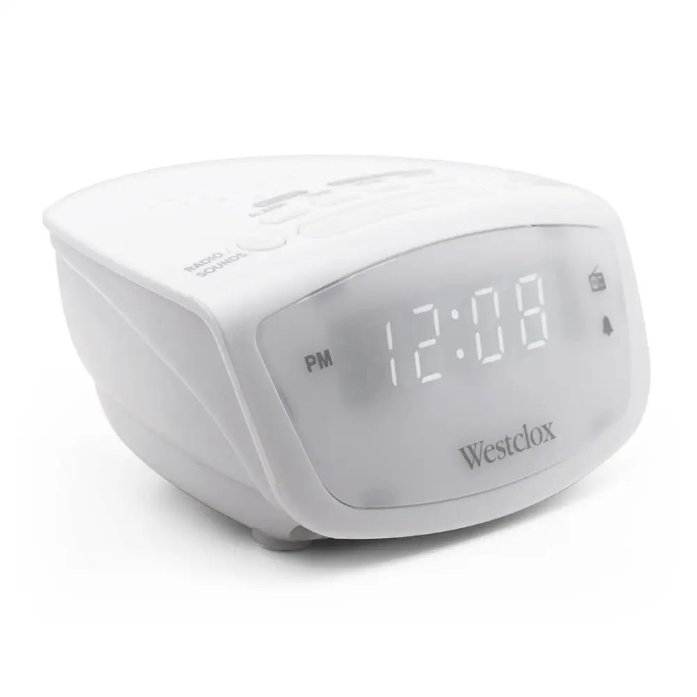 Westclox 0.6 White LED Display White Noise FM Radio Alarm